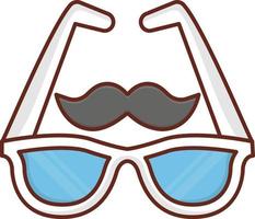 Ilustración de vector de bigote sobre un fondo transparente. símbolos de primera calidad. icono de color plano de línea vectorial para concepto y diseño gráfico.