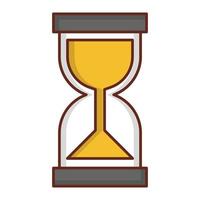 Ilustración de vector de reloj de arena sobre un fondo transparente. símbolos de primera calidad. icono de color plano de línea vectorial para concepto y diseño gráfico.