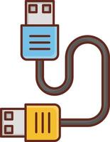 ilustración vectorial usb sobre un fondo transparente. símbolos de primera calidad. icono de color plano de línea vectorial para concepto y diseño gráfico. vector