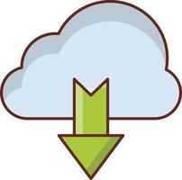 Ilustración de vector de nube sobre un fondo transparente. símbolos de primera calidad. icono de color plano de línea vectorial para concepto y diseño gráfico.