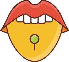 tongue Vector illustration on a transparent background. Premium quality symbols. Vector Line Flat color  icon for concept and graphic design.