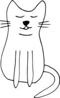 icono de gato. garabato dibujado a mano. , escandinavo, nórdico, minimalismo monocromo mascota animal lindo divertido vector