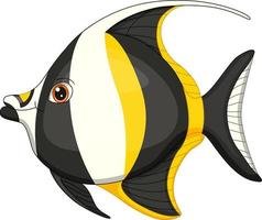 Cartoon angelfish on white background vector