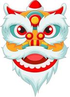 Danza de cabeza de león chino sobre fondo blanco. vector