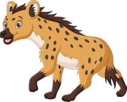 Cute hyena cartoon on white background vector