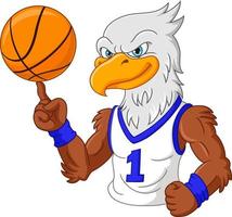 Eagle basketball sport mascot with ball vector
