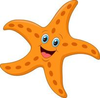 Cartoon starfish on white background vector
