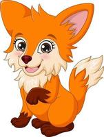 Cute baby fox cartoon posing vector