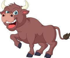 Cartoon angry bull on white background vector