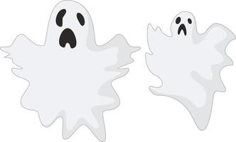 Cartoon halloween ghost on white background vector