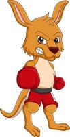Cartoon kangaroo with boxing gloves vector