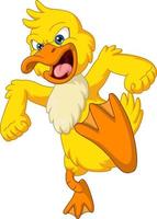 Angry yellow duck cartoon mascot vector