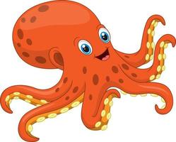 Cartoon octopus on white background vector