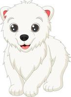 Cartoon cute baby polar bear walking vector