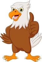 Cartoon eagle showing a thumb up vector