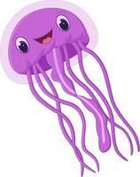 Cartoon jellyfish on white background vector