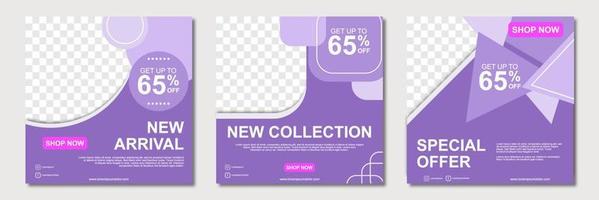 Set of square banner template design. Suitable for social media post. Vector illustration