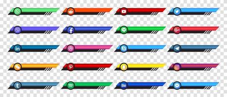 Social media lower third banners template design. Design elements for digital business and networking. Vector illustration