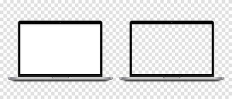 Device screen mockup. Realistic Open Laptop in Blank Screen for you design. Vector EPS10