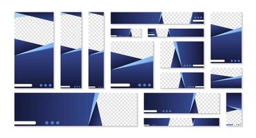 Set of modern web banners of standard size with a place for photos. Set banners template. EPS 10.  Vector illustration