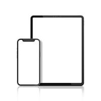 Realistic Tablet and Smartphone. Set of Device Mockup Separate Groups and Layers. New Easily Editable Vector. vector