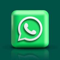 WhatsApp icon. 3D Social media icon. Vector Illustration