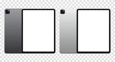Front and back side tablet. Mockup screen tablet with blank screen. Realistic vector illustration. EPS10