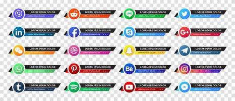 Social media web lower third banners template design. Vector illustration