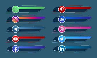 Social media lower third banners template design. Design elements for digital business and networking. Vector illustration
