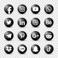 Social media 3d icons and logos collection pack Premium Vector