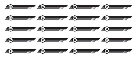 Social media lower third banners template design. Design elements for digital business and networking. Vector illustration