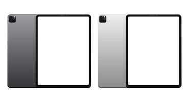 Front and back side tablet. Mockup screen tablet with blank screen. Realistic vector illustration. EPS10