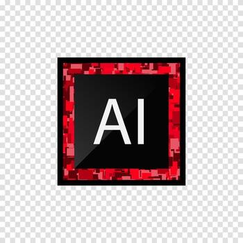 Microchip Vector Isolated. AI Learning and Artificial Intelligence Concept. Vector illustration