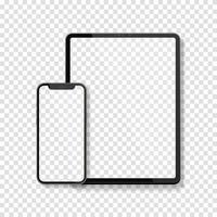 Realistic Tablet and Smartphone. Set of Device Mockup Separate Groups and Layers. New Easily Editable Vector. vector