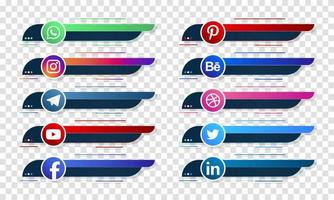 Social media lower third banners template design. Design elements for digital business and networking. Vector illustration