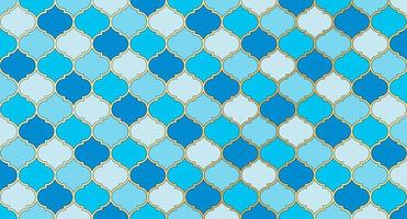 patrón transparente de vector de ventana de mezquita turca. fondo musulmán de ramadán mubarak. patrón tradicional de mezquita ramadan kareem con mosaico de rejilla dorada. diseño de rejilla de ventana islámica de azulejos con forma de linterna