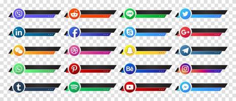 Social media lower third banners template design. Design elements for digital business and networking. Vector illustration