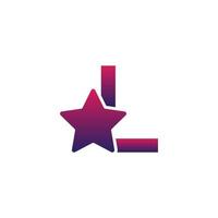 diseño de logotipo de letra inicial de vector l con estrella