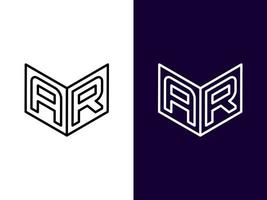 Initial letter AR minimalist and modern 3D logo design vector