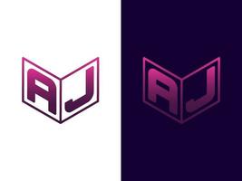 Initial letter AJ minimalist and modern 3D logo design vector