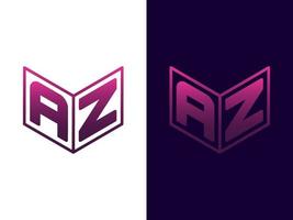 Initial letter AZ minimalist and modern 3D logo design vector