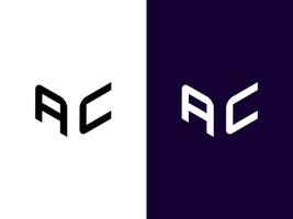 Initial letter AC minimalist modern 3D logo design vector