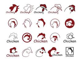 paquetes premium vector pollo, gallo, granja de pollos, comida rápida, plantilla de diseño de logotipo