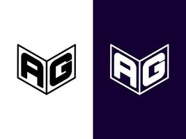 Initial letter AG minimalist modern 3D logo design vector