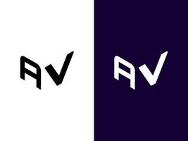 Initial letter AV minimalist and modern 3D logo design vector