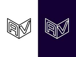 Initial letter AV minimalist and modern 3D logo design vector