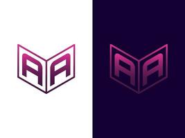 Initial letter AA minimalist modern 3D logo design vector