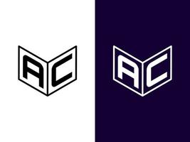 Initial letter AC minimalist modern 3D logo design vector