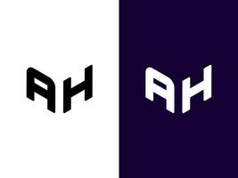 Initial letter AH minimalist and modern 3D logo design vector