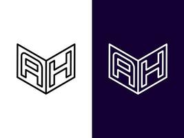 Initial letter AH minimalist and modern 3D logo design vector